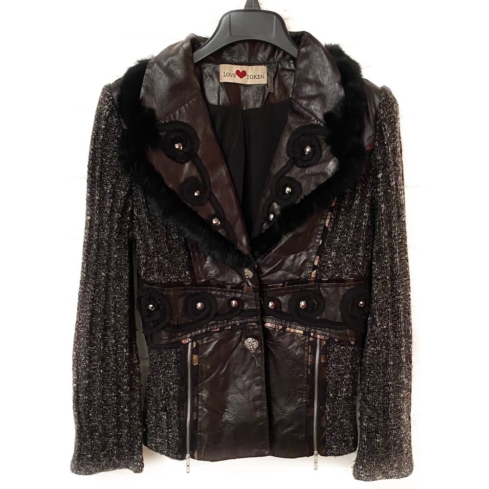 Love Token Fur Trimmed Wool Blend Embellis…